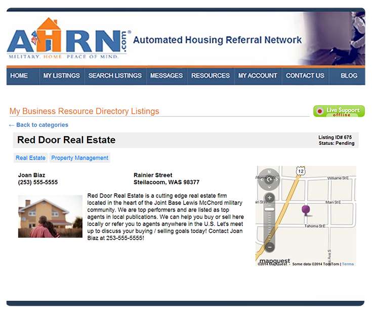 AHRNs business directory page