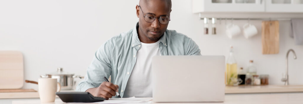 Man looking at his computer screen