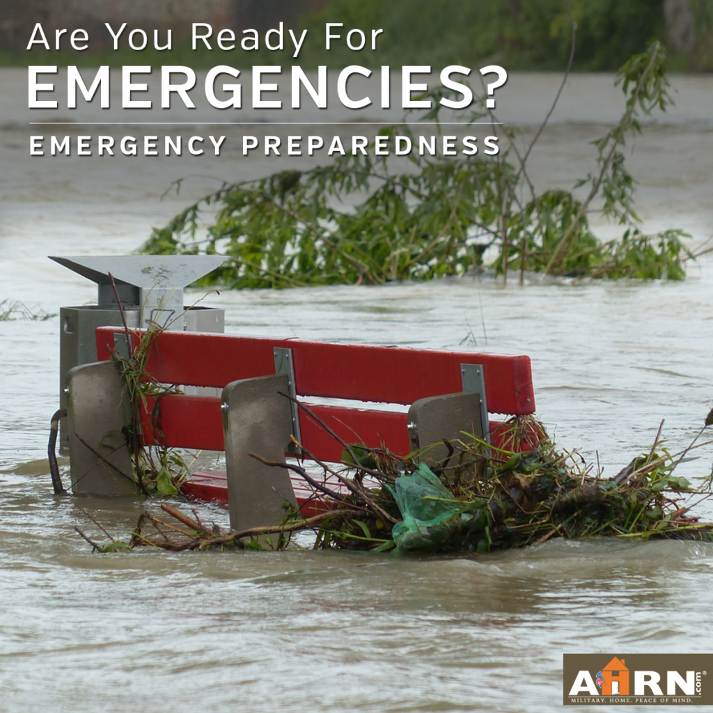 A piece of housing debris floating down a river
